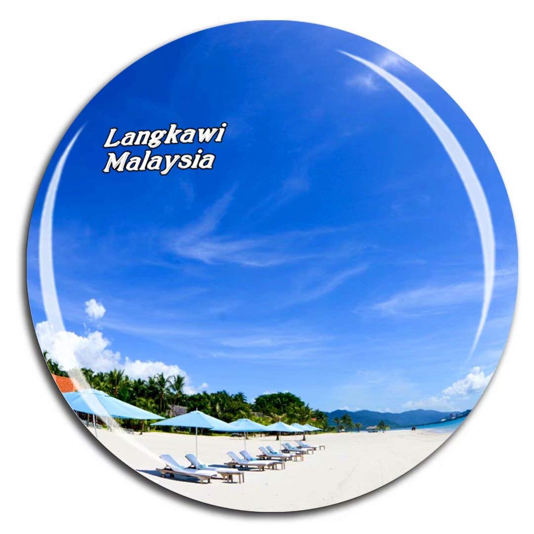 Weekino Cenang Beach Langkawi Malaysia Fridge Magnet 3D Crystal Glass Tourist City Travel Souvenir Collection Gift Strong Refrigerator Sticker