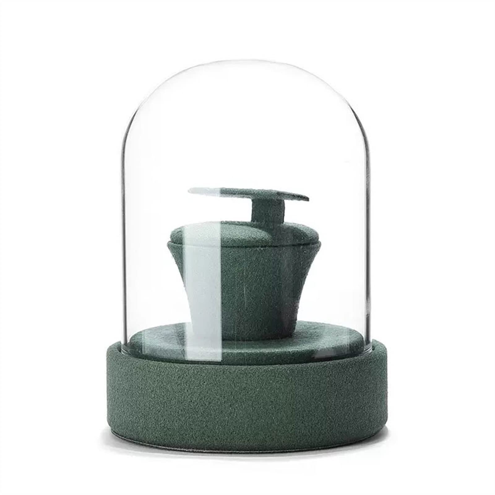 CJHFR472SG Jewelry Organizer Stands Earring Holder, Velvet Display Organizer Storage Bracket with Glass Lid for Showcase, Jewelry Stand, Dressing Table and Trade Show Jewelry Display Stand(Green)
