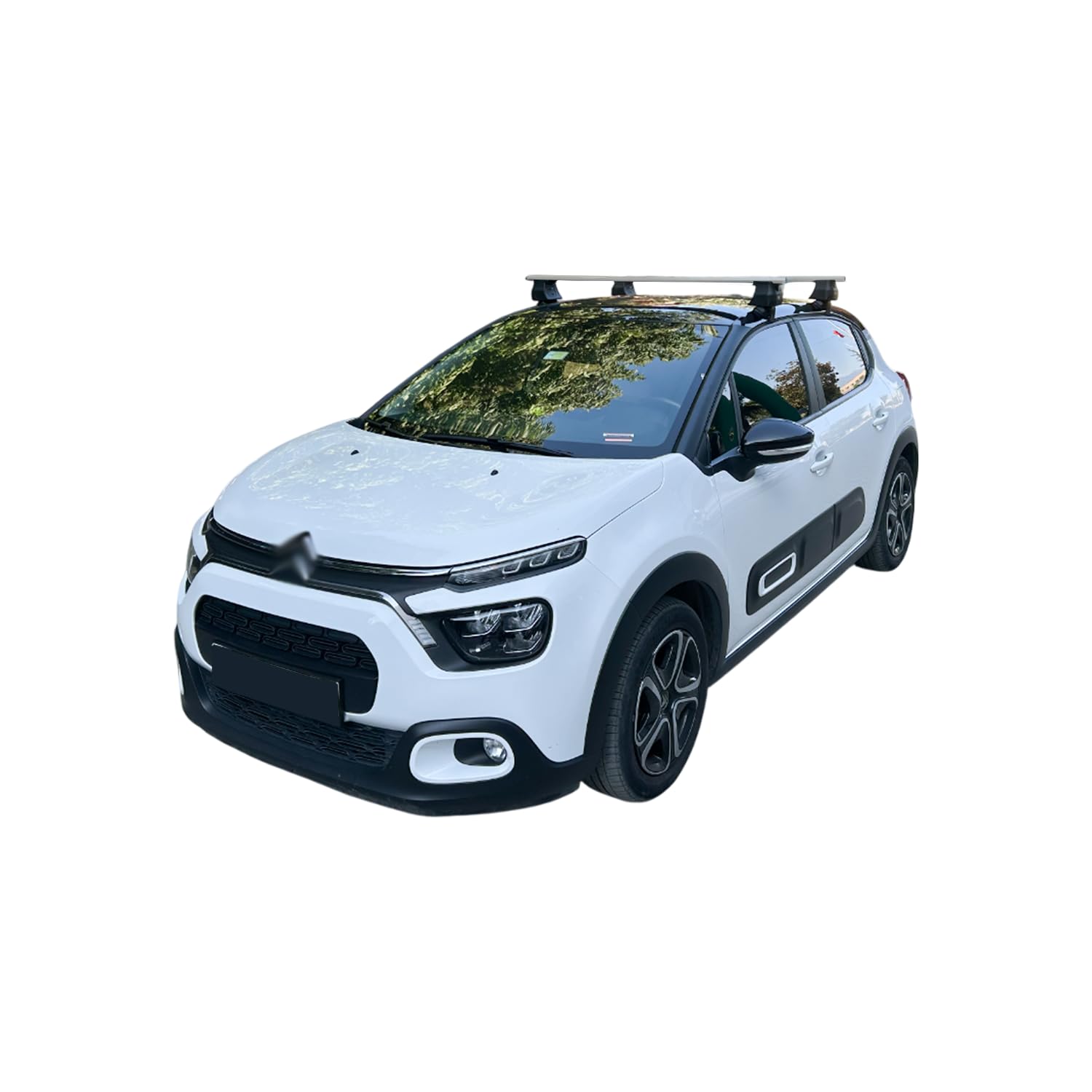 Pasuje do Citroen C3 III (SX/SY) 2016-2023 ACE-4 relingi dachowe bagażnik samochodowy, szary, aluminium, 2 pręty
