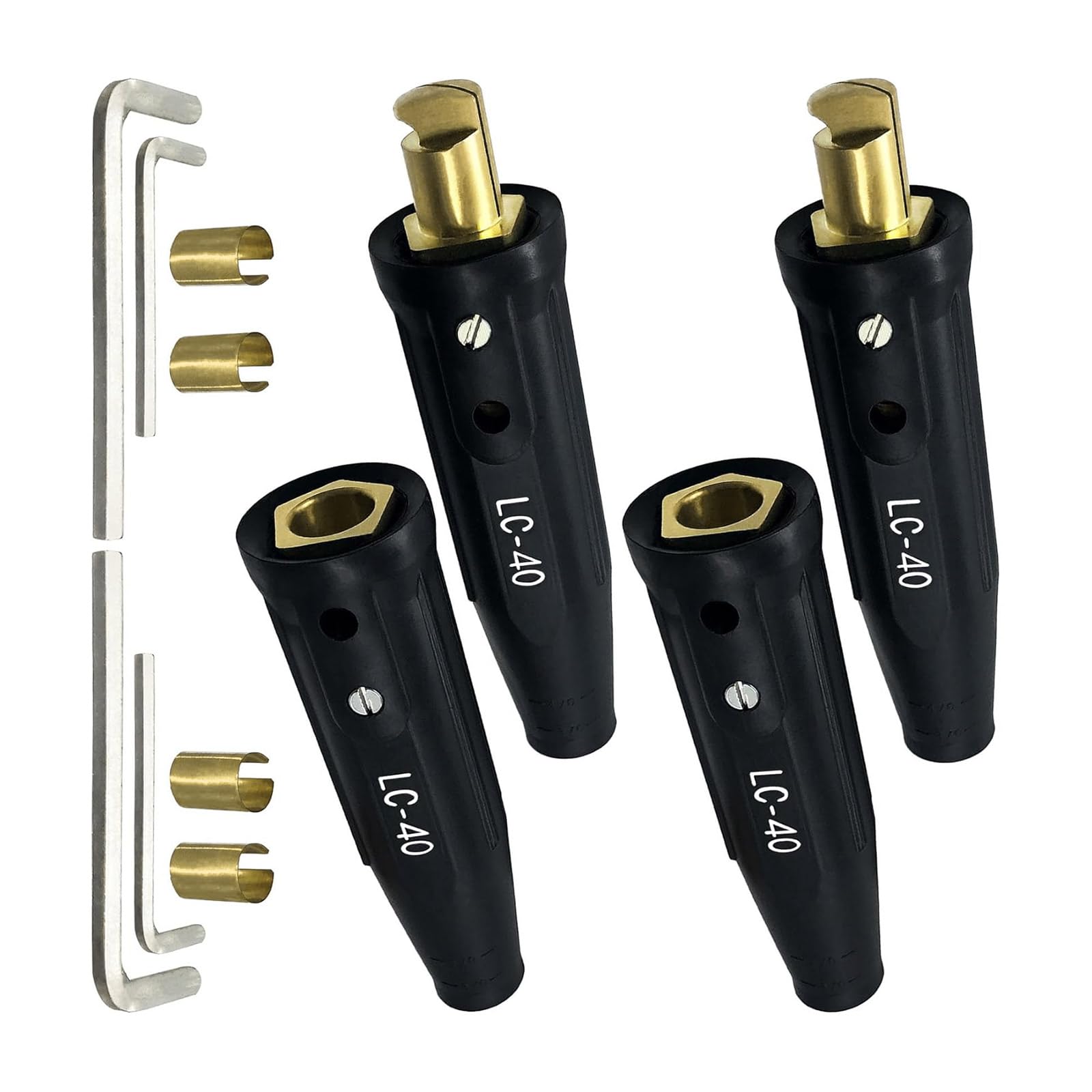 Kalttoy 2 Sets Quick Install 40 Welding Cable Connectors For Professional Electrical Repairs Enhances For Harsh Environment Coppers Cable Connectors