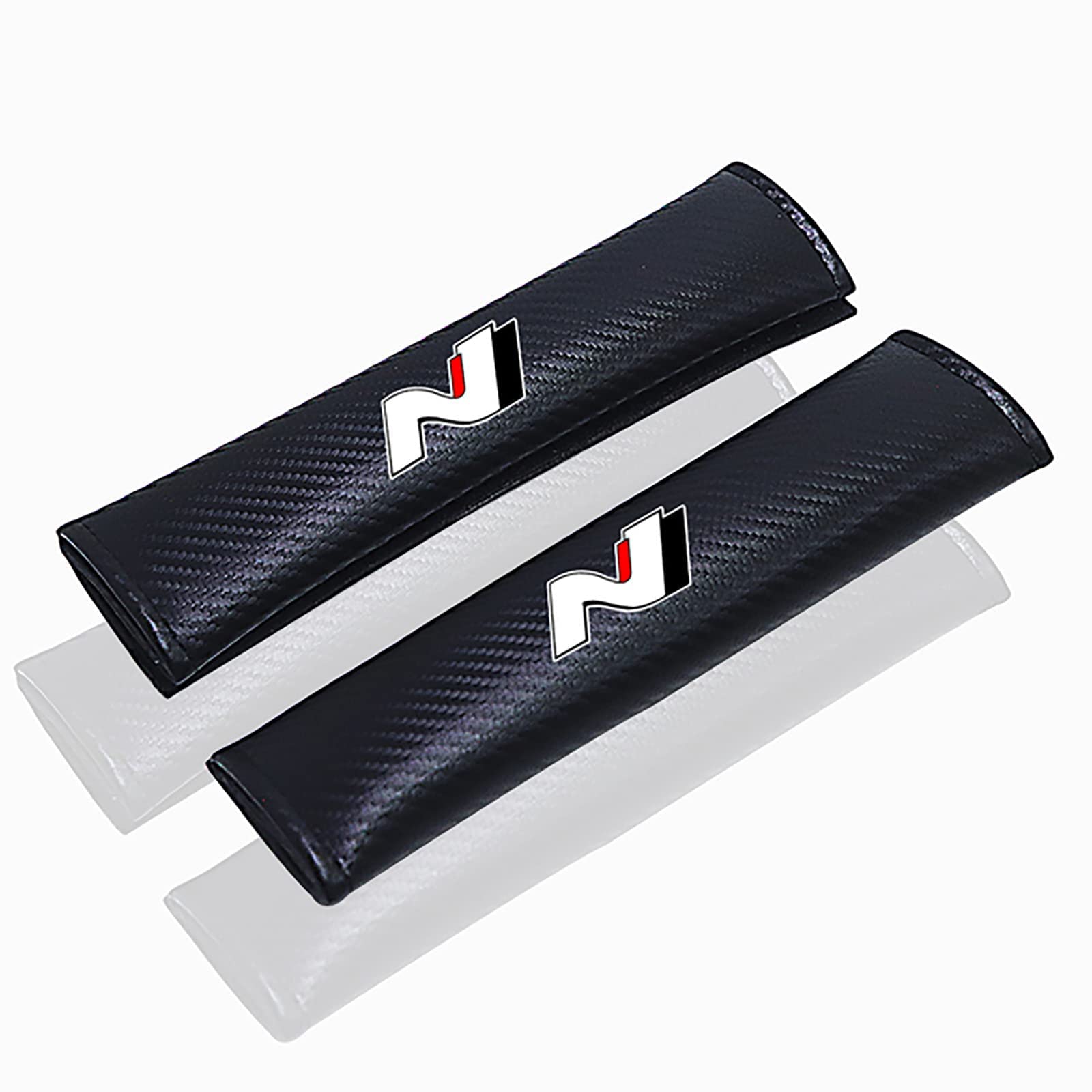 Stylecart A 2 Pcs Carbon Fiber Car Seats Belt Padding Covers, For Hyu-Ndai N N Line Tucson Kon Sonat I30 I20 Uto Child Soft Safety Shoulder Pads Strap Styling Interior Protection Ccessories,