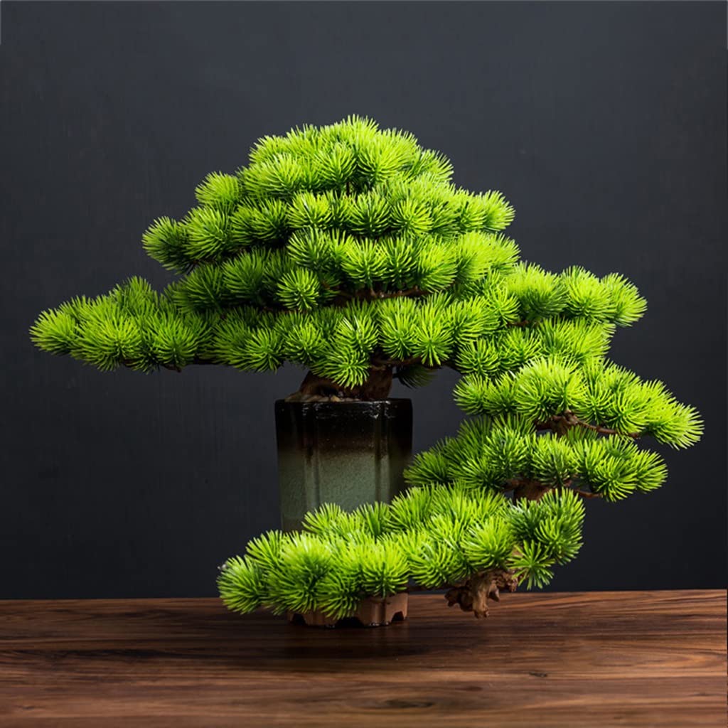 Plantas Artificiales Artificial Bonsai Pine Tree Simulation Green Plant Bonsai Indoor Fake Plant Potted House House Plants for la escritorio Home Office Exhibir Falsas en Macetas Plantas ( Color : A )