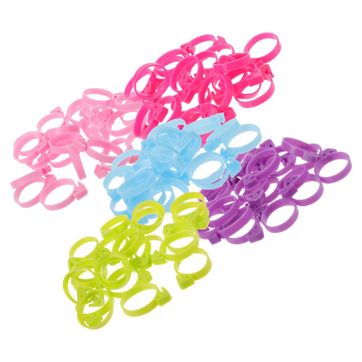 Amosfun 5 Juegos De Bridas De Silicona Versátiles para Manga Pastelera Anillos De Sellado Bridas De Fijación para Hornear Accesorios Decorativos De Cocina 50 Unidades X 5