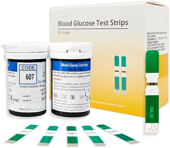 Blood Sugar Test Strips 50pcs, Blood Glucose Test Strips for Diabetes