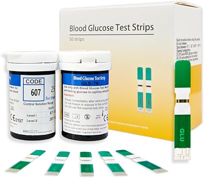 Blood Sugar Test Strips 50pcs, Blood Glucose Test Strips for Diabetes