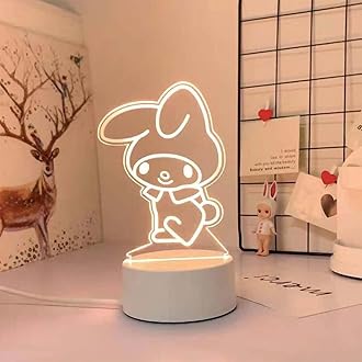 3D Cartoon LED Desk Lamp - 3 Color Change Decor Night Light, Kawaii Acrylic Sleep Light for Women, Teens, Boys & Girls