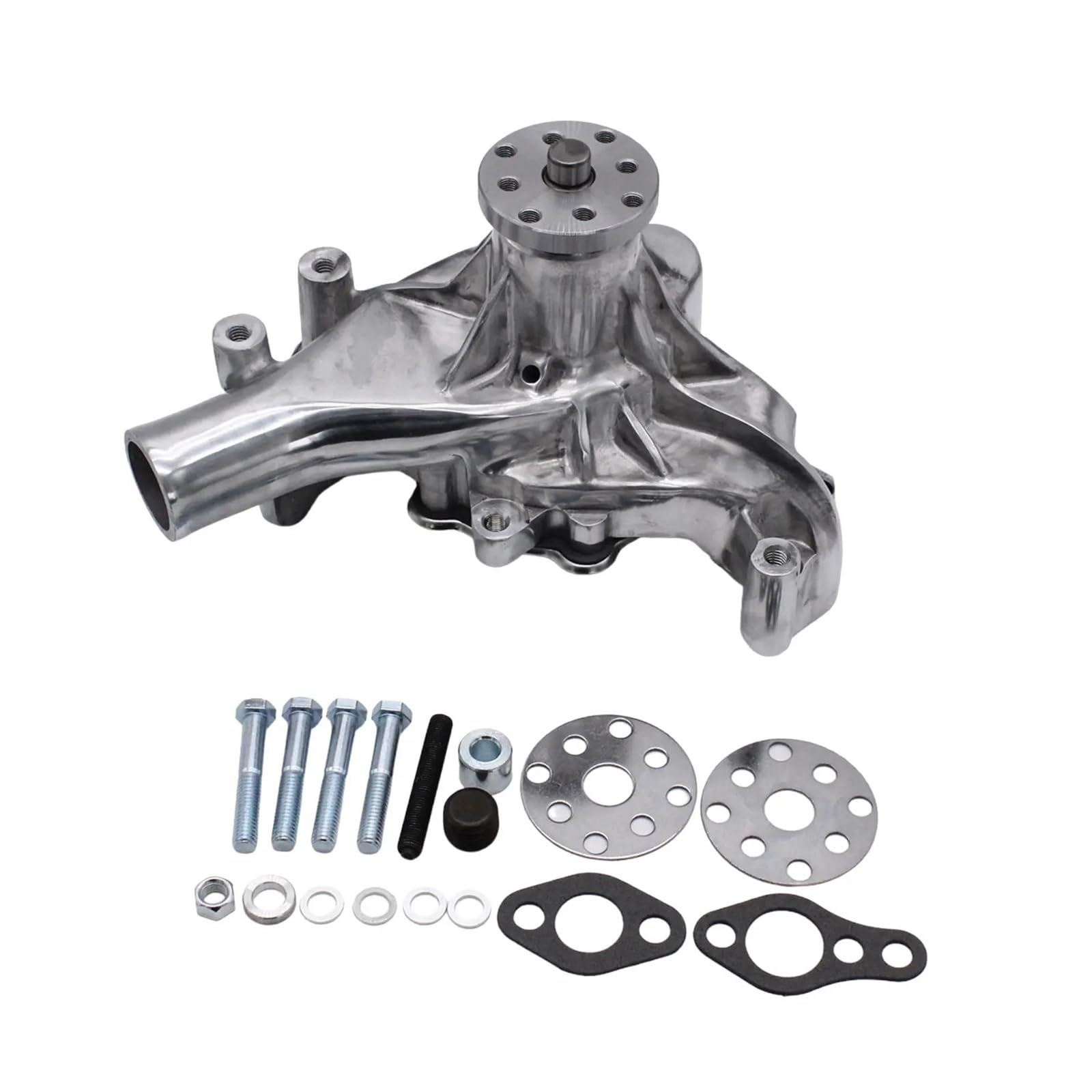 Bomba Aqua Refrigerante Bomba Agua Automotriz Duradera Cromada Larga Para Chevy 283 327 350 383 Sbc Accesorio Automóvil Rendimiento Estable BombaAgua