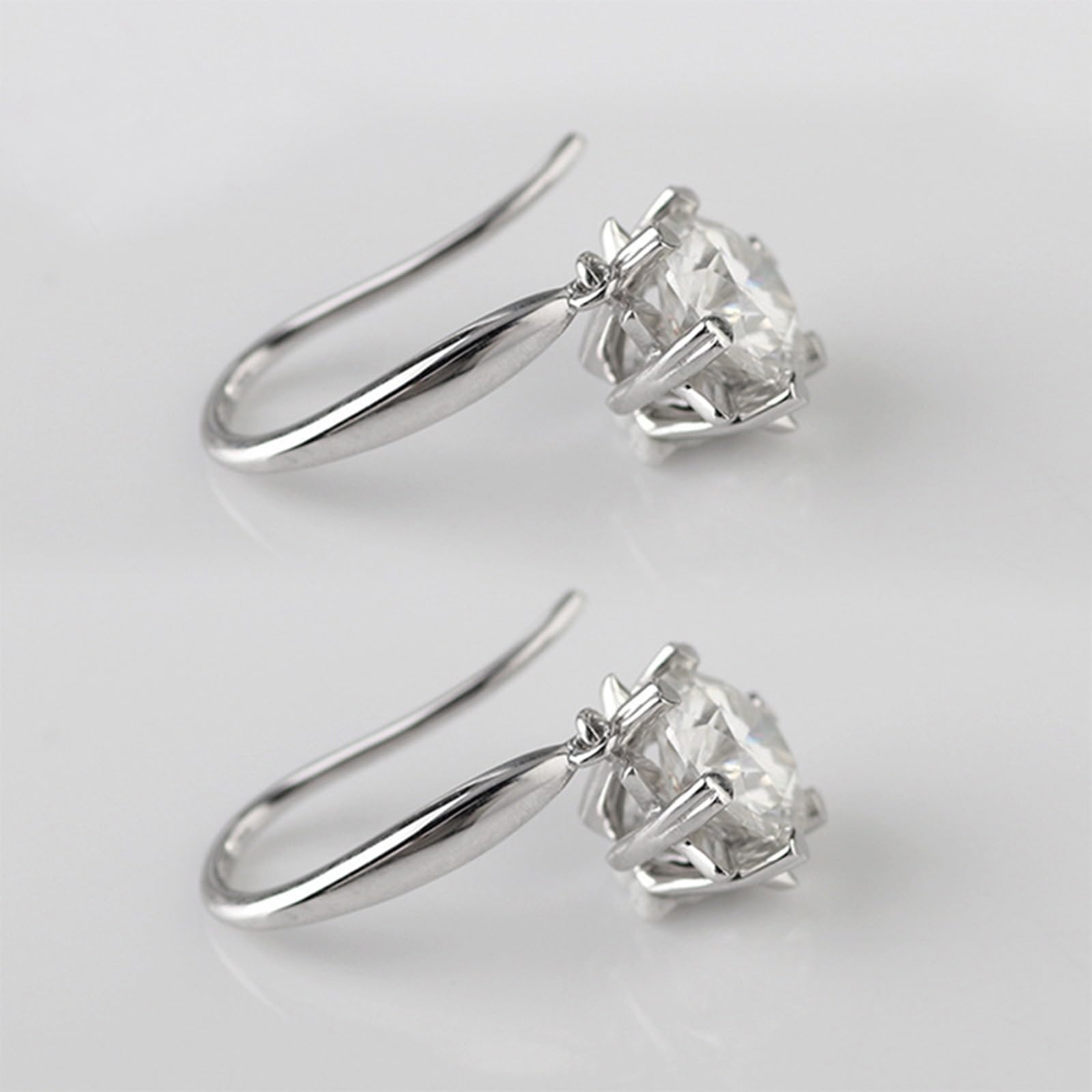 Pendientes Mujer Corazón de Copo de Nieve con Moissanita de 1/2ct, Oro 9K/14K/18K, Joyas Pendientes Colgantes con Piedra