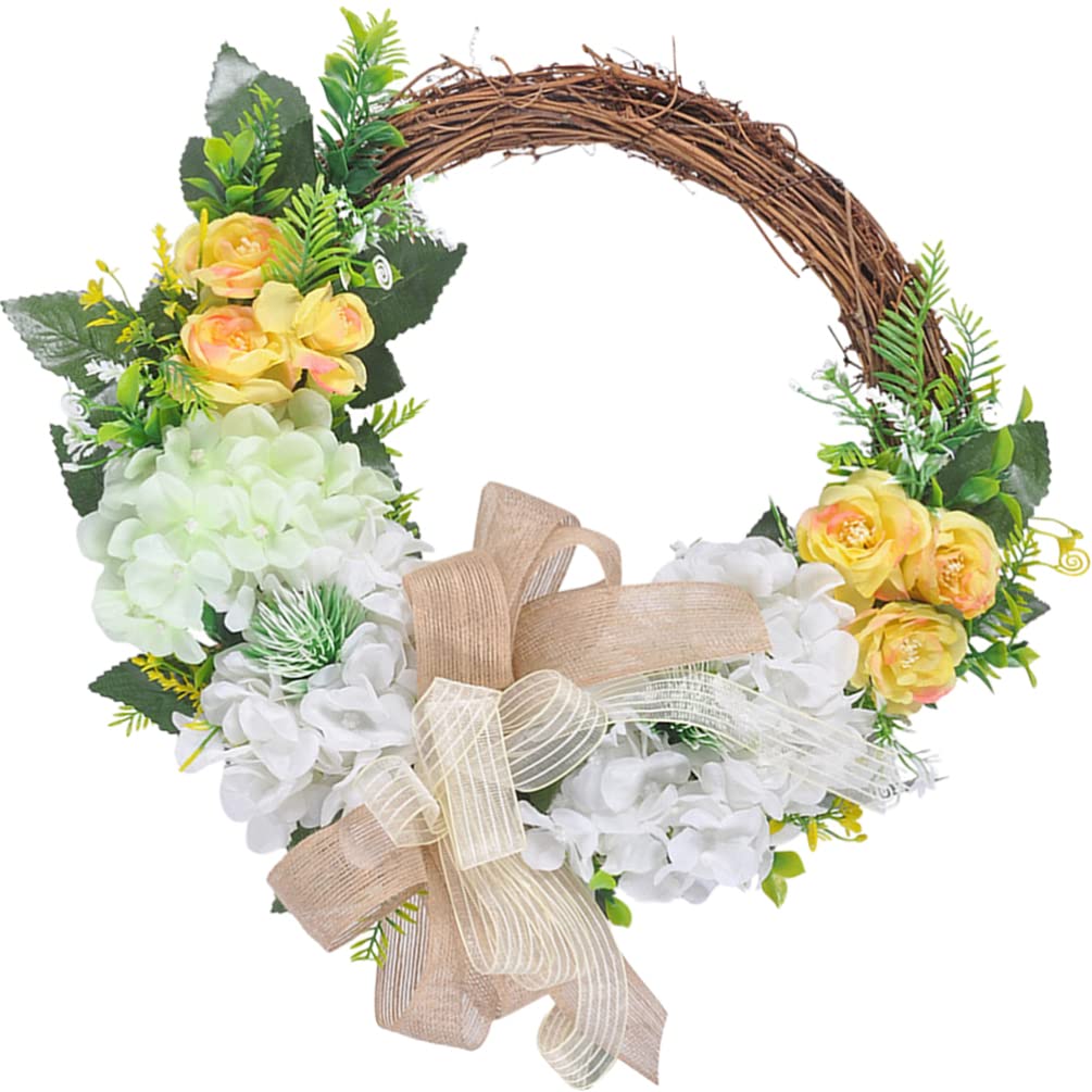 GALPADA Künstlicher Blumenkranz Für Haustür Osterdekoration Aus Rattan Hängender Türkranz Mit Kunstpflanzen Frühlingsblumenkranz Für Fenster Und Feste
