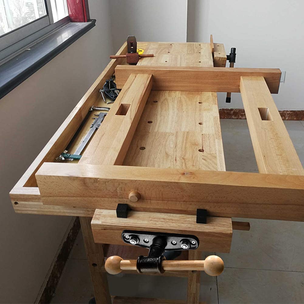 Tornillo de Banco Carpintero, Banco de Trabajo de Madera Abrazadera de Tornillo de Banco Pinza para Mesa de Trabajo Pesado de 10.5 pulgadas para Fijación de Piezas de Trabajo Desbloqueo rápido
