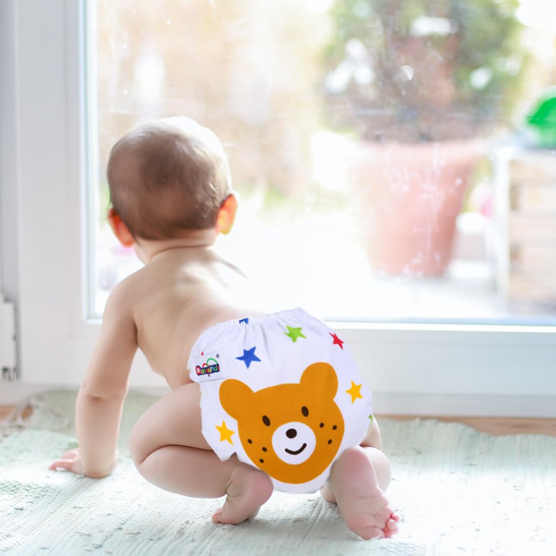 Pannolini Lavabili, Riutilizzabile Pannolini da Nuoto, Costume Pannolino Lavabili, Impermeabile Pannolino Piscina (0-3 Anni), 2 pezzo