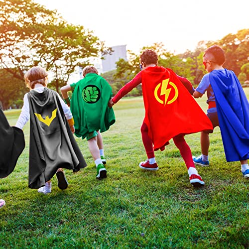 Mizzuco Superhero Capes For Kids Superhero Cloak With Mask And Waistband Halloween Costumes And Party Dress Up Gift For Boys And Girls (Red+Yellow) #TOP6