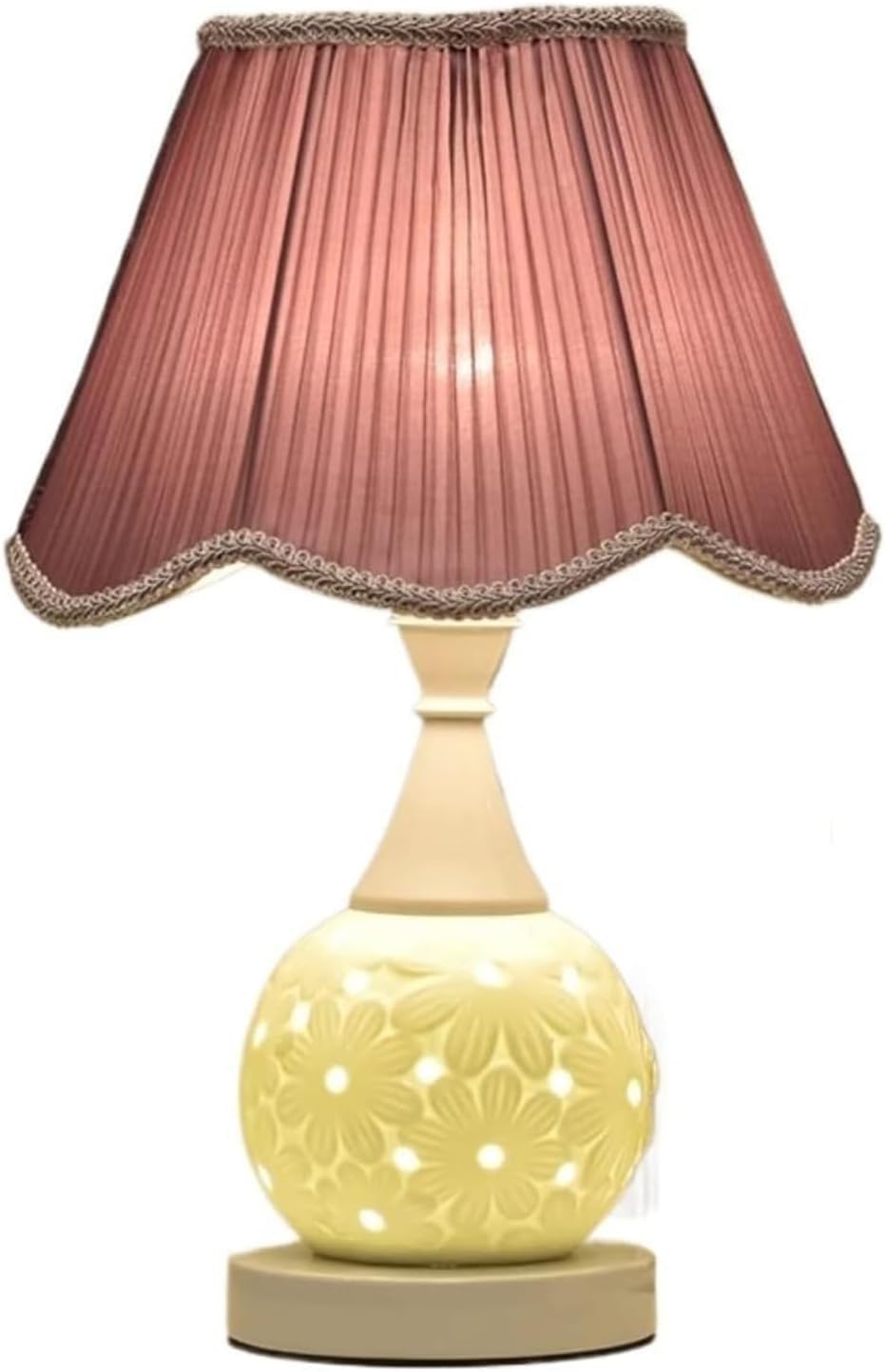 Modern Table Lamps Ceramic Lamp with Fabric Lampshade Bedside Nightstand(1)