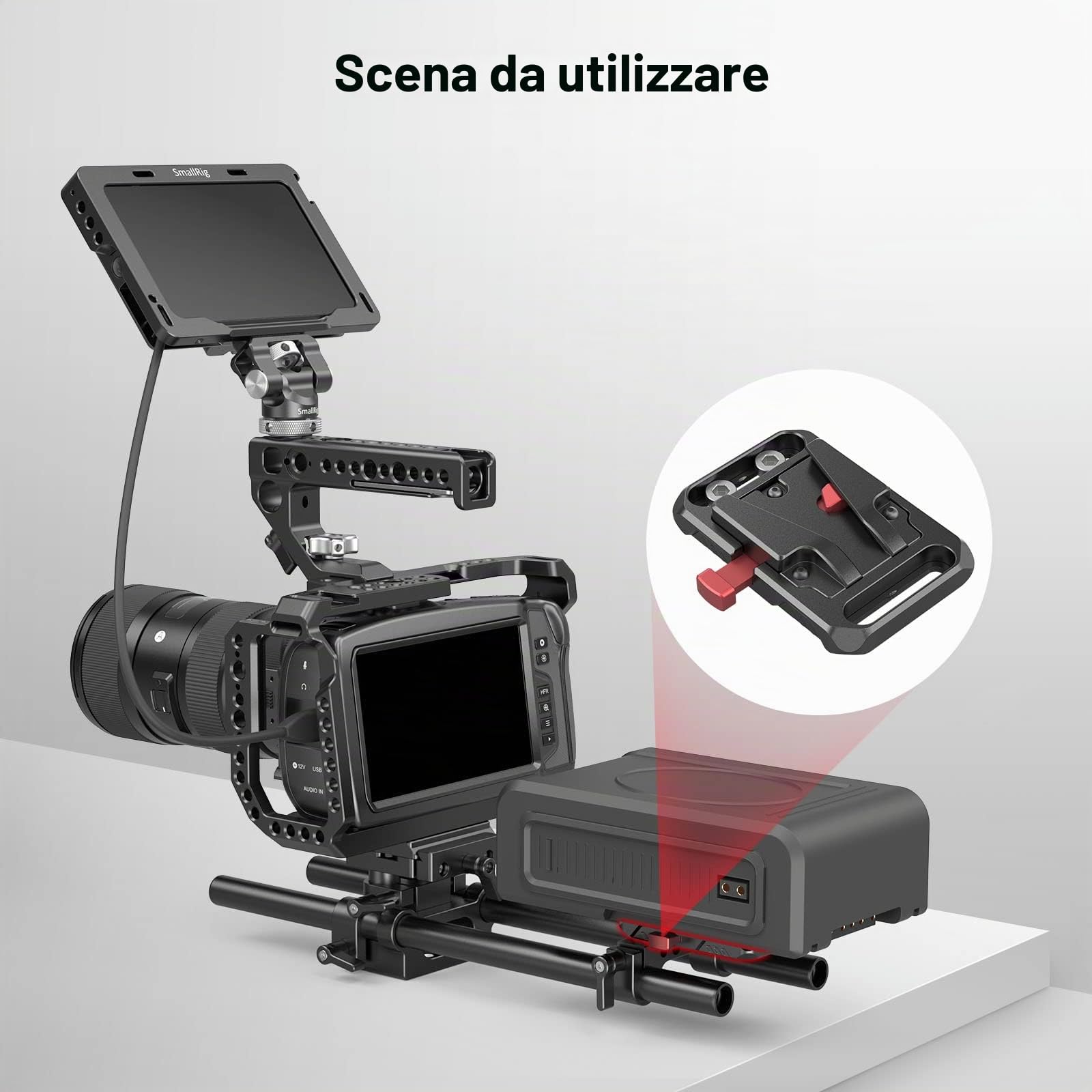 SMALLRIG Mini V Piastra Batteria Leggero e Resistente V Mount Battery Plate per V Mount Battery - 2987