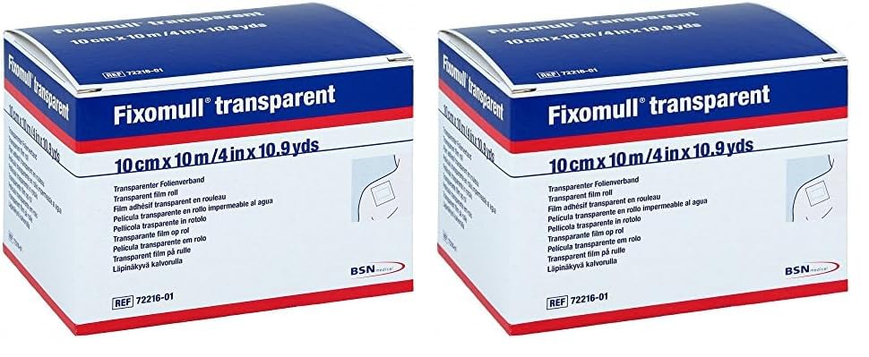 BSN medical Fixomull Klebeband, transparent, 10 m x 10 cm (Packung mit 2)