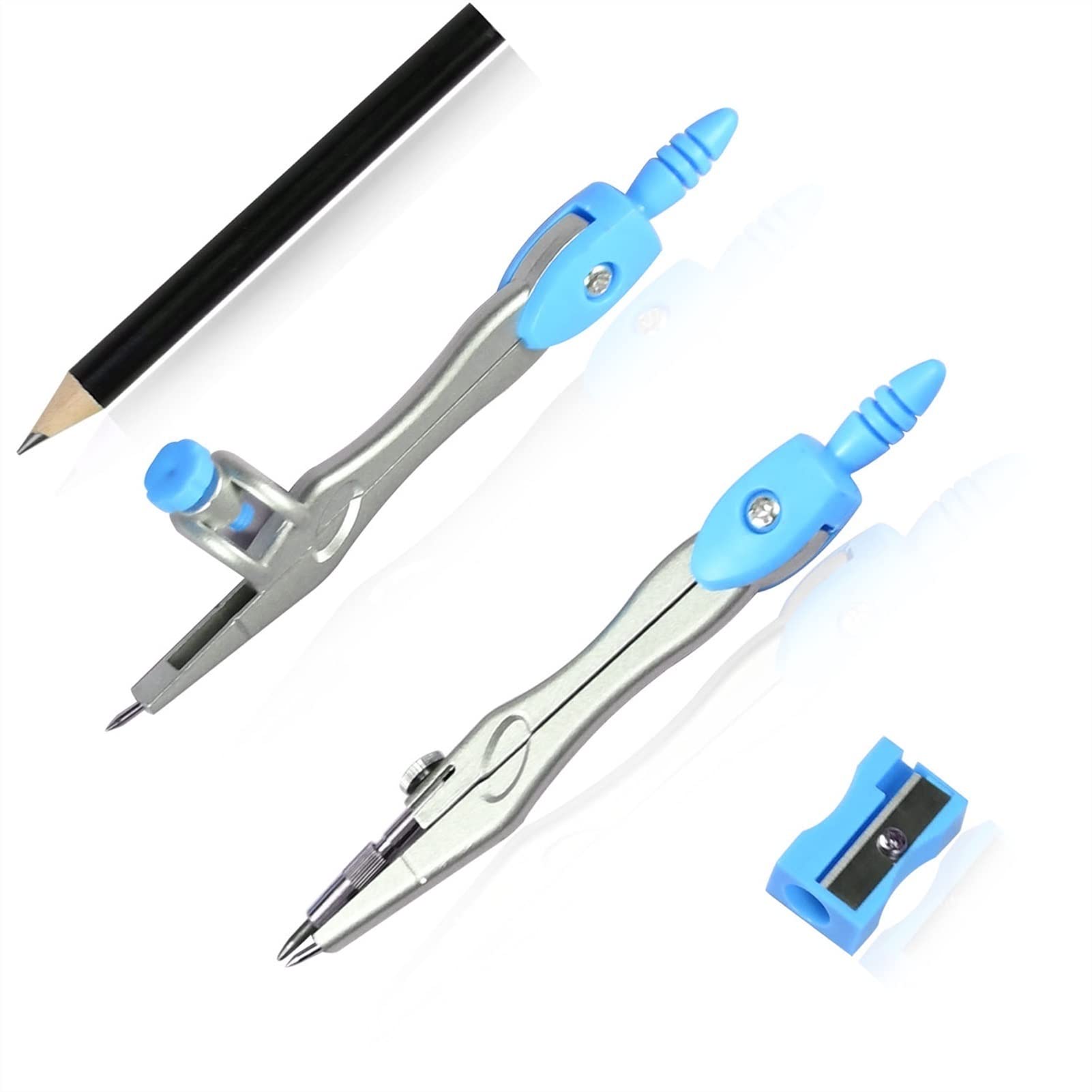 conjunto de brújula Kit de geometría de matemáticas - 10 piezas por conjunto Estudiante Compasses Conjunto geométrico Precisión de alta precisión Profesional Metal School Compass Set Dibujo Conjunto d