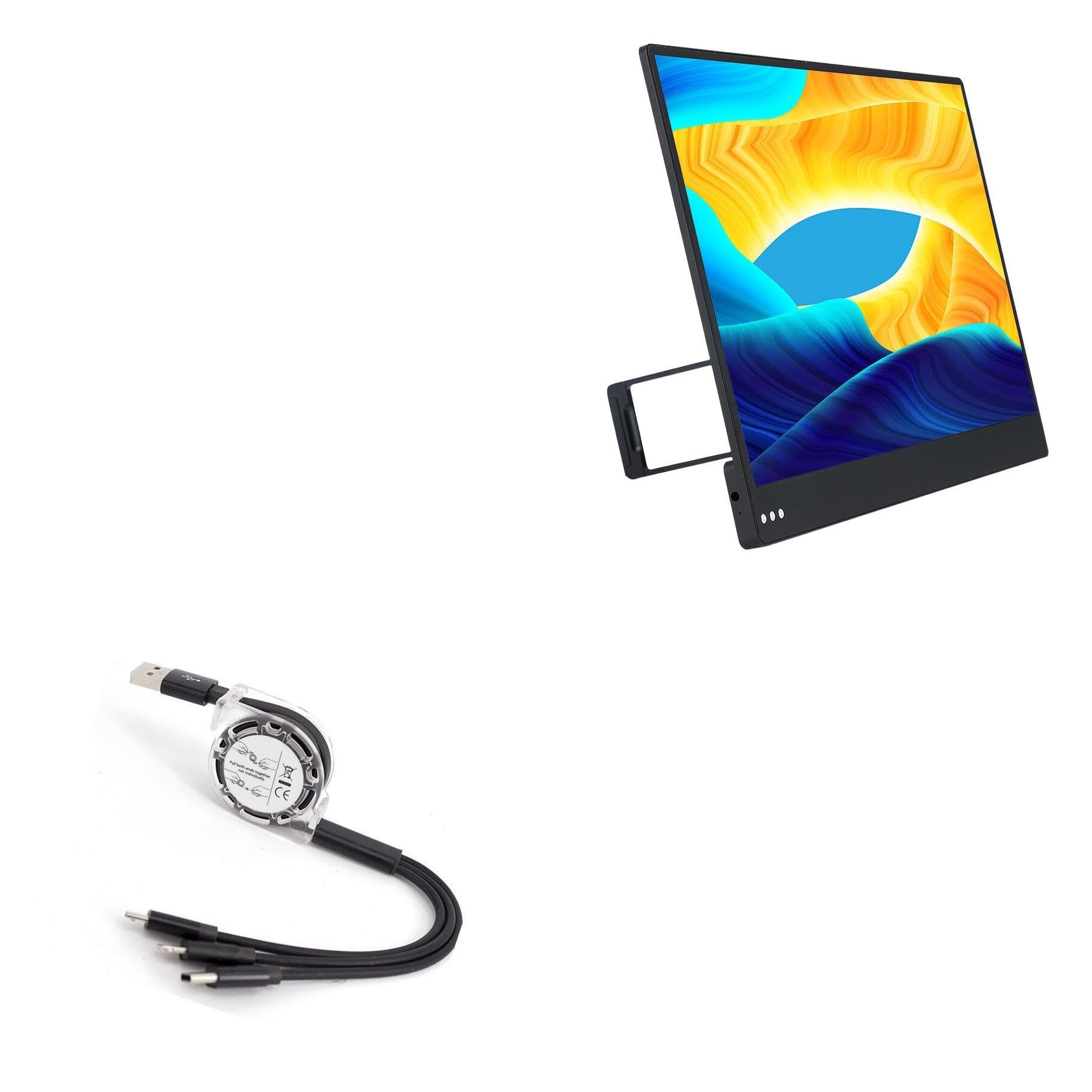 BoxWaveCable Compatible with UPERFECT UStudio R213 (13.3 in) - AllCharge miniSync, Retractable, Portable USB Cable - Jet Black