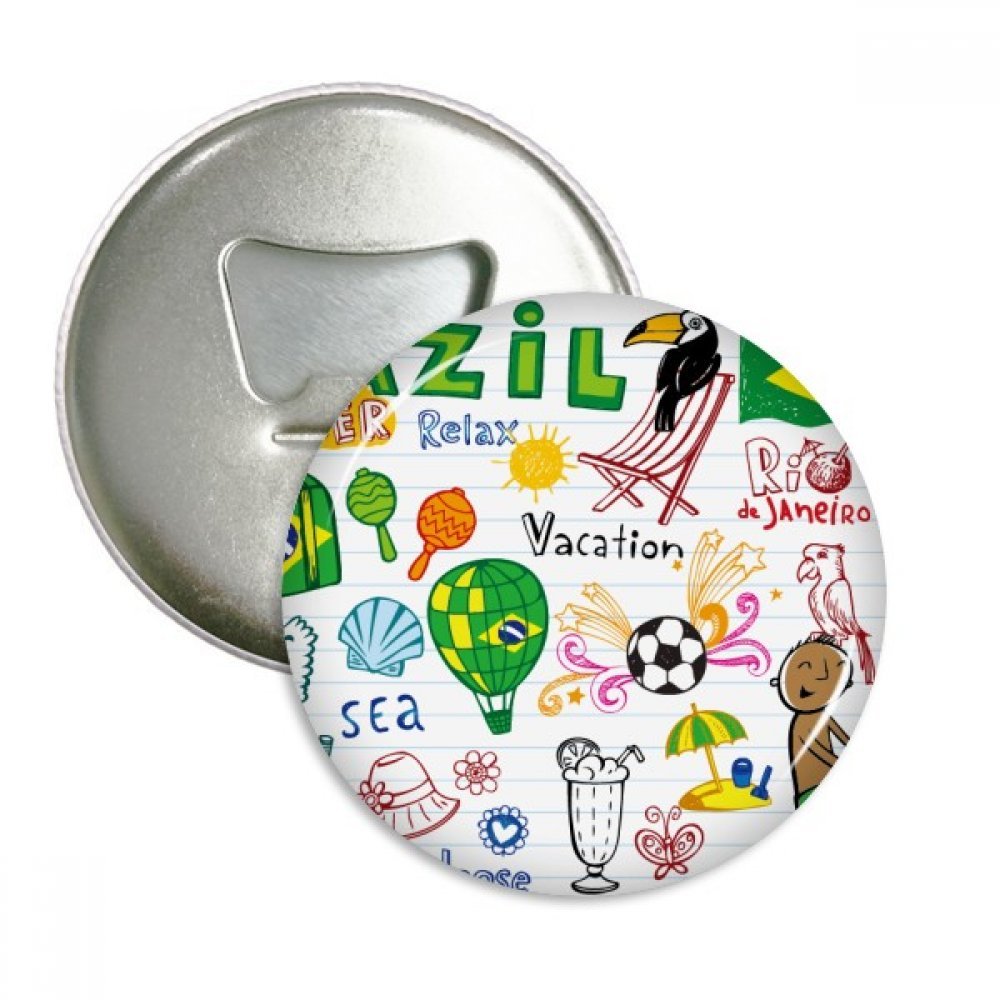 Aimants réfrigérateur football Brésil DIYthinker badge rond de poche