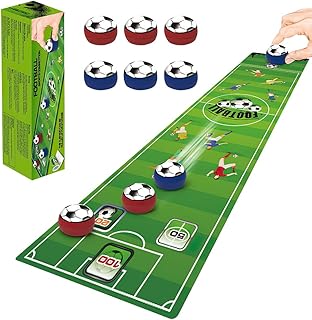 Lotvic Tabletop Game for Family Party, Tabletop Football Board Games, Tabletop Curling Game, Multifunction Table Shuffleboards, Family Indoor Interactive Game for Kids and Adults (Football)