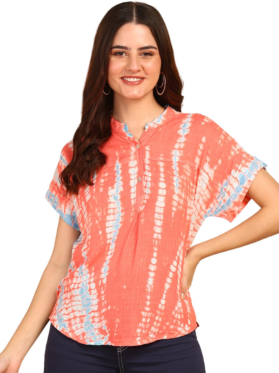 maaesa Hand Dyed Rayon Top for Women-picture-39