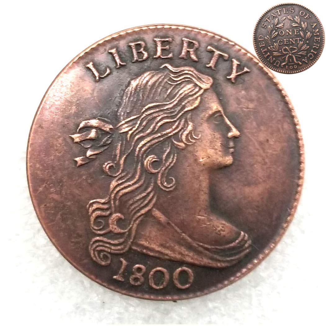 Fkaiyin Silver 1800 Antique Liberty One-Cent Old Coin- American Commemorative Old Coin - Us Old Coins- Uncirculated Hobo Nickel Usa Morgan Dollar Coin Future Experience