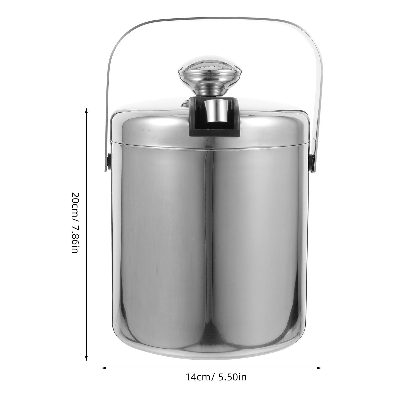 IMIKEYA Seau à Glaçons Résistant à l'abrasion Double Paroi en Acier Inoxydable avec Couvercle, Grosse Capacité pour Bar et Fête