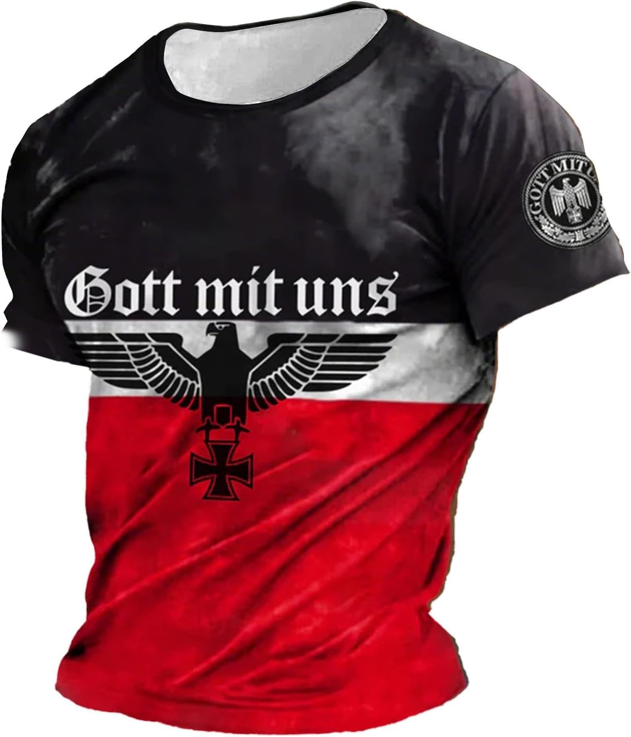 Herren T-Shirt Deutschland Design - Baumwolle Kurzarm Slim Fit Für Sommer