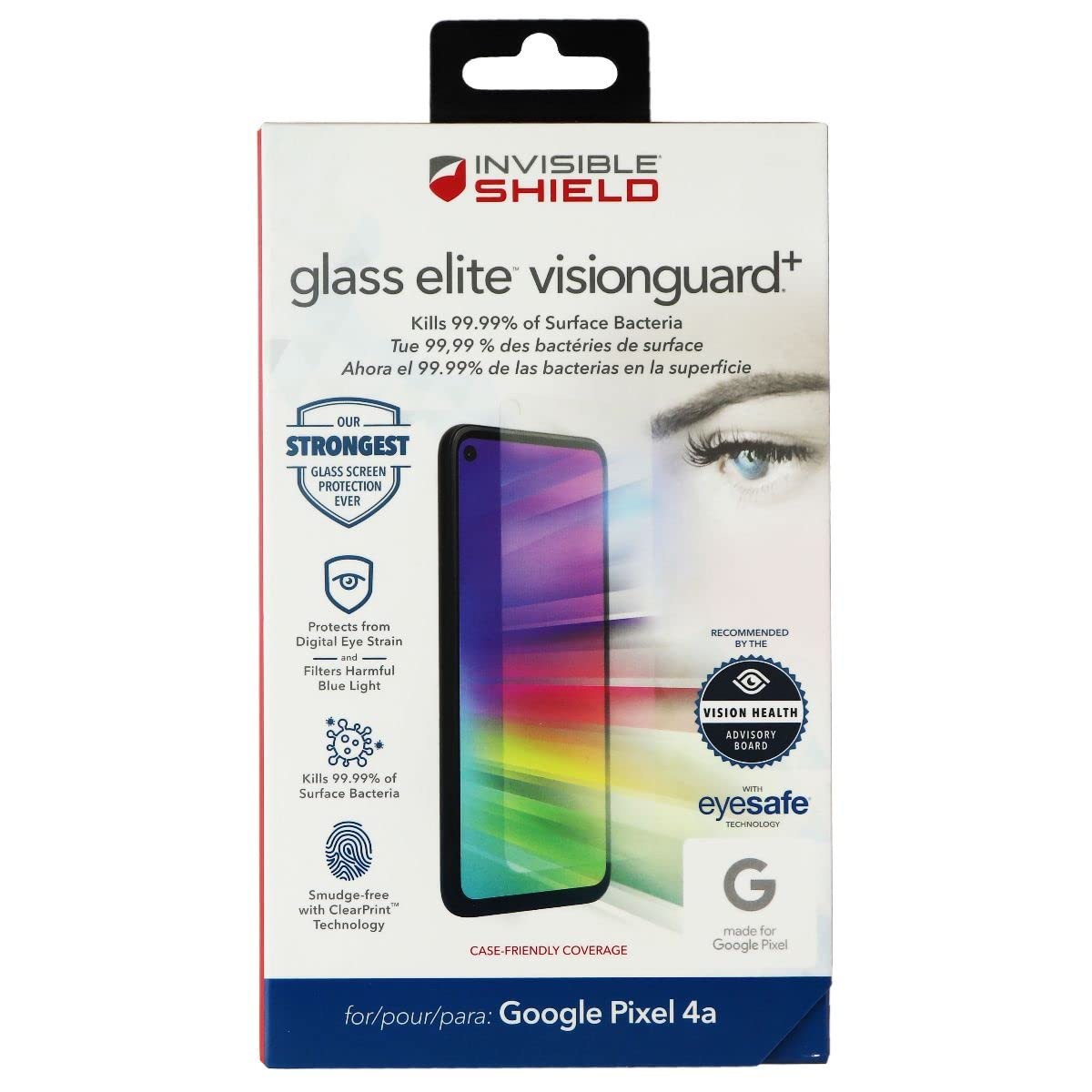 ZAGGInvisibleShield Glass Elite VisionGuard+ Protector for Google Pixel 4a