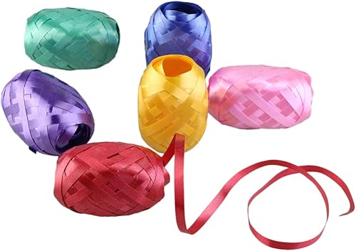 Miniatura 8 de HEALLILY Paquete de 6 cintas para manualidades, embalaje de grogrén, cinta de regalo de Navidad, globos de boda, cinta rizada, cierre de globos,