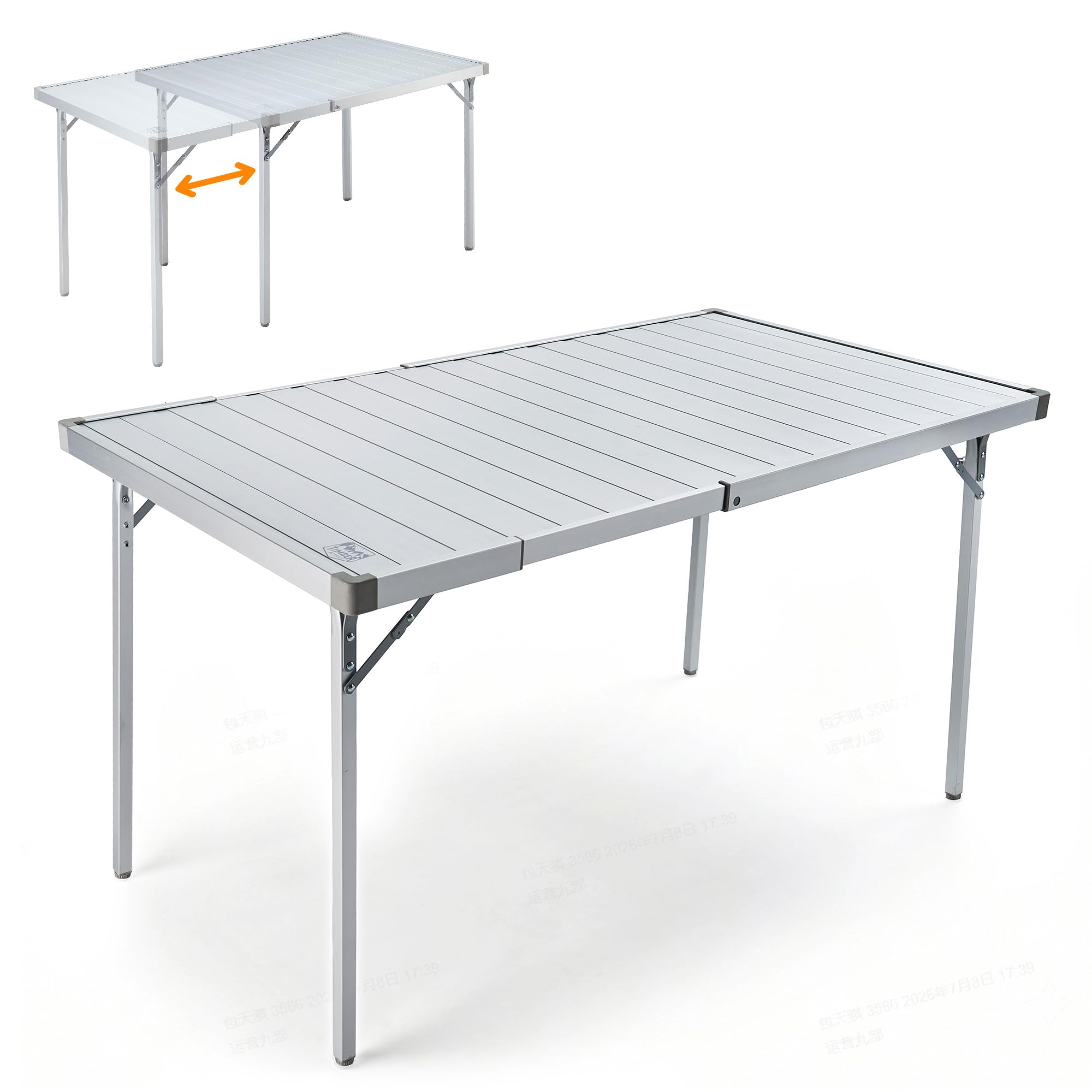 TIMBER RIDGE Campingtisch Klappbar Gartentisch Ausziehbar für 4-6 Personen | 94/130x70 cm Aluminium Klapptisch Höhenverstellbar Camping Falttisch mit Tragetasche für Picknick Camping Garten Outdoor
