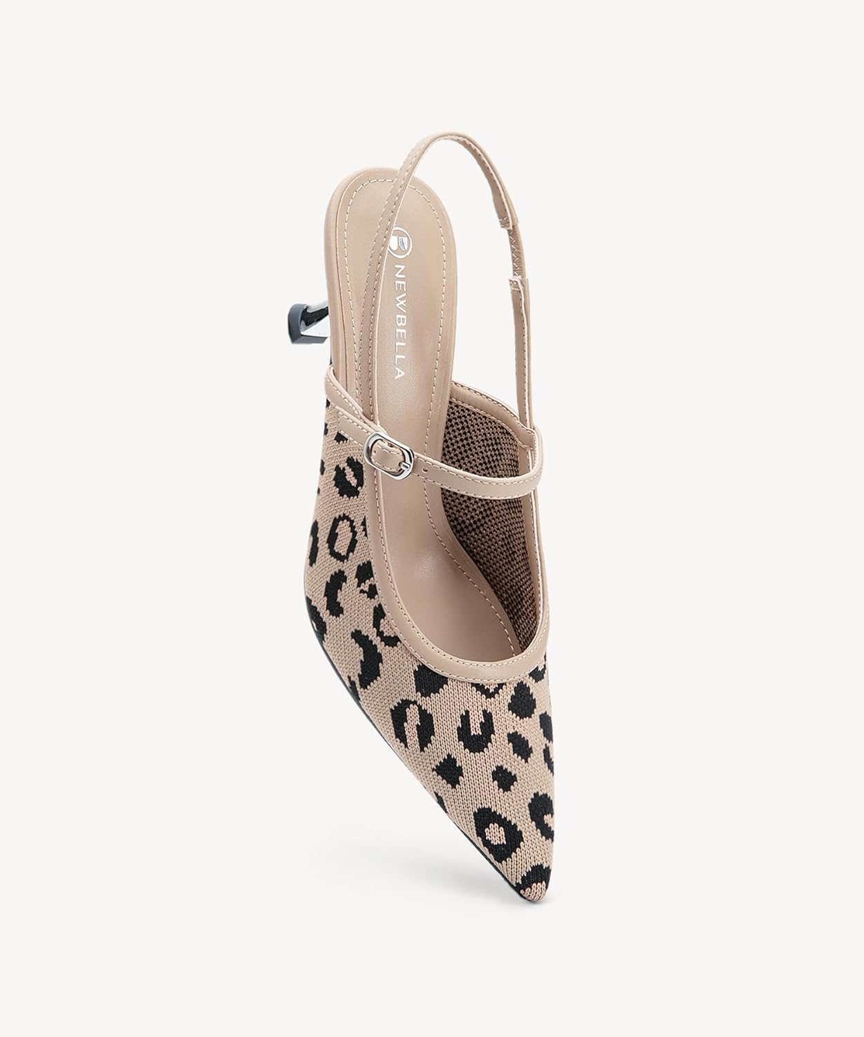 NEWBELLA Women's Kitten Heel Pumps - Pointed Toe Closed Toe Sandals with Back Strap, Elegant Low Heel Dress Shoes for Office & Formal Events - Image 3