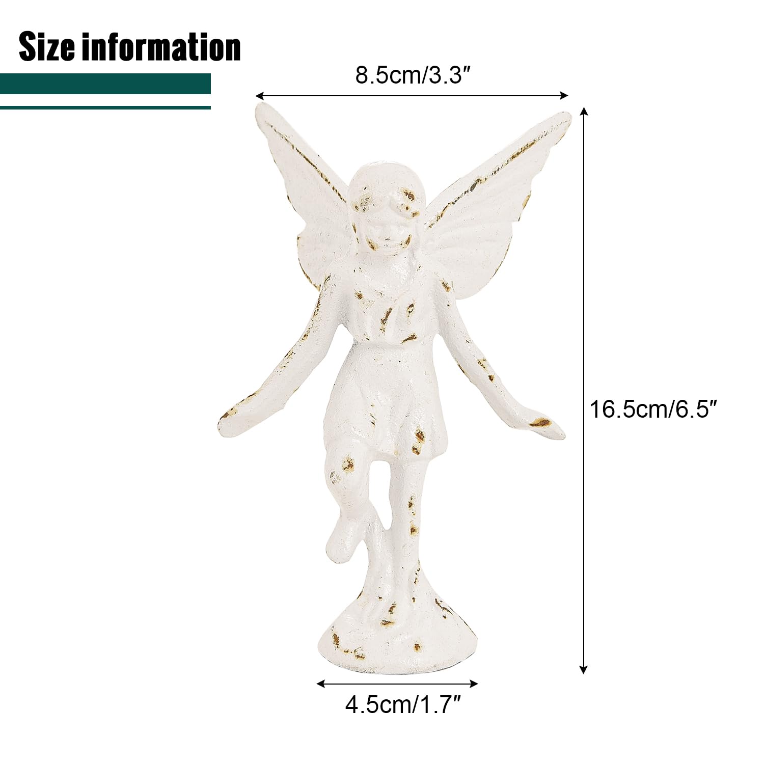 Sungmor - Estatua De ángel De Hierro Fundido, Cifras De Hadas De Color Café Rústico, Colección Creative Angel Pixie, Decoración De Computadora Para Interiores Y Exteriores