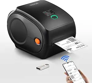 Bluetooth Thermal Label Printer 300DPI, 4x6 Wireless Shipping Label Printer