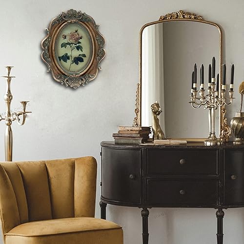 Miniatura 3 de CISOO Marco de fotos ovalado vintage de 4 x 6 pulgadas y marco de fotos arqueado antiguo de 5 x 7 pulgadas, exhibición de mesa y colgar en la pared,