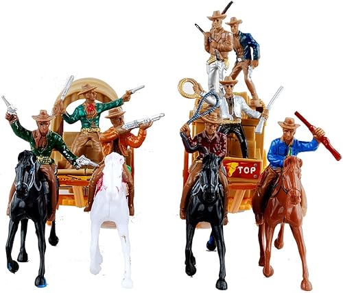 Miniatura 3 de NWFashion 55 unids/set West Cowboys American Indians plástico figura juguetes Playset accesorios