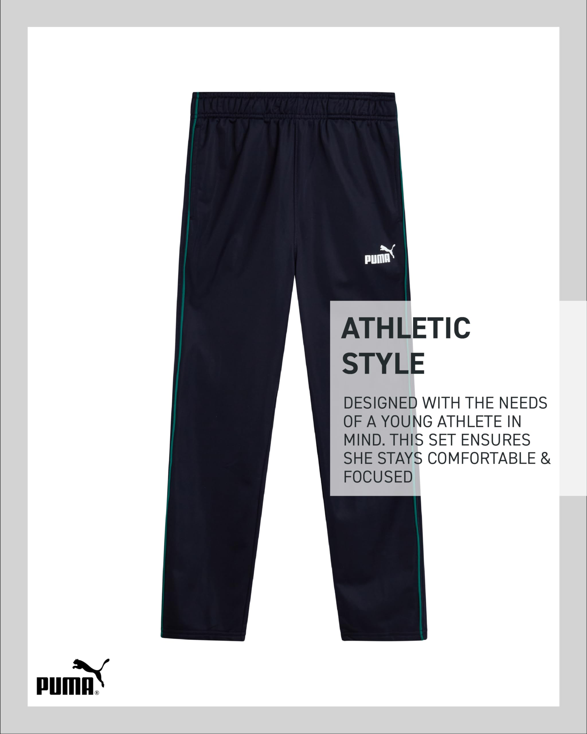 PUMA Ensemble de pantalons de survêtement pour garçons – 3 pièces pull en polaire à manches longues t-shirt et pantalon de jogging pour enfants (8-16)