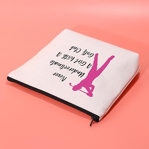 Miniatura 5 de JXGZSO Divertido regalo de golfista bolsa de cosméticos de golf nunca subestimes a una dama con un palo de golf bolsa de aseo bolsa de kit de