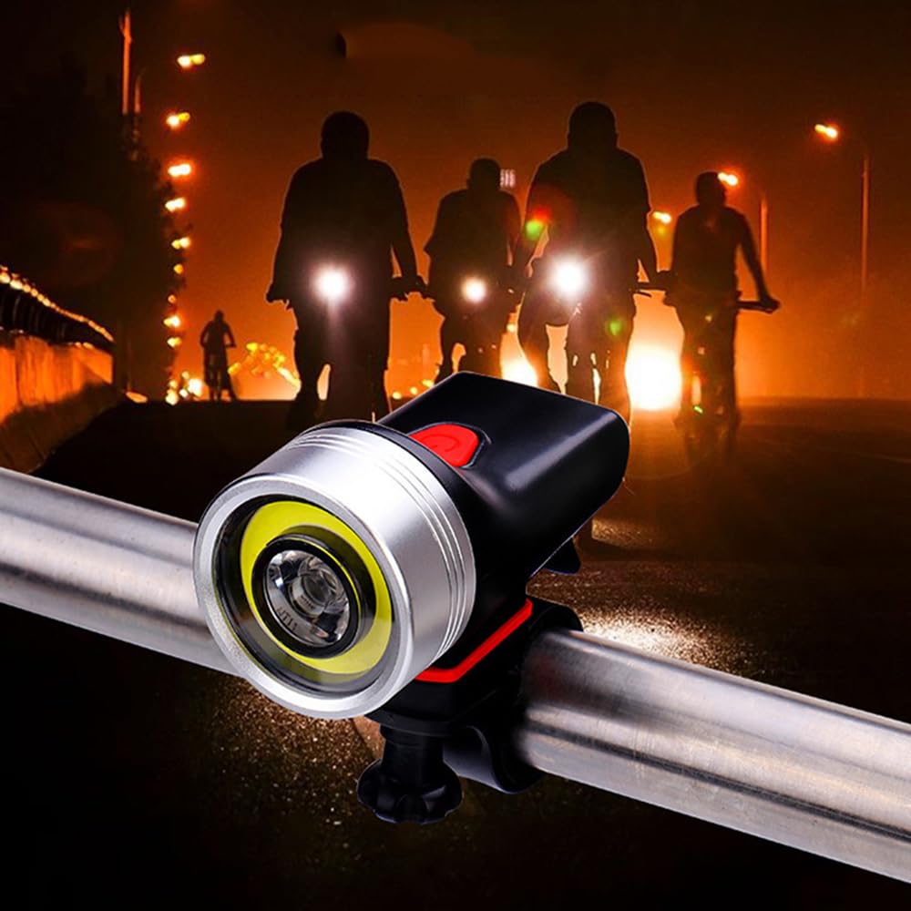 Luci per Bicicletta da Esterno con Ricarica USB, fari COB ad Alta visibilità, Luce di Avvertimento per la Sicurezza Durante la Guida Notturna in Mountain Bike.