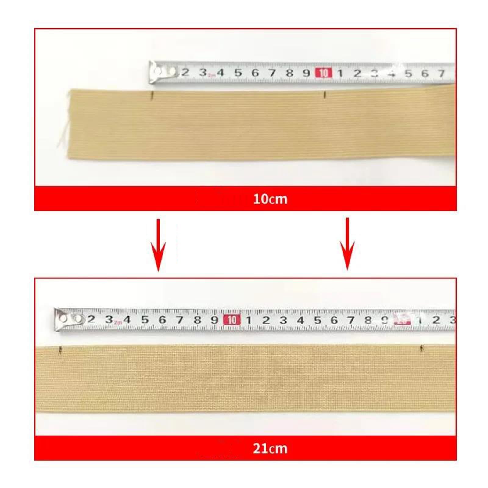 Bandas elásticas Banda elástica Ancha y Plana Elástico de 7 Metros (20 mm - 50 mm de Ancho) for Coser Ropa, Accesorios y Manualidades, Color Rojo, 25 mm(Beige,20mm)