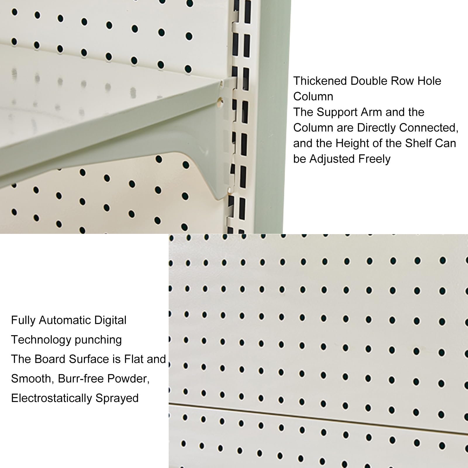 Indipendente Pannello Portautensili Pegboard Metallo Pannello Forato Portautensili Pannello Porta Attrezzi(Gray,122x186cm/48x73in)