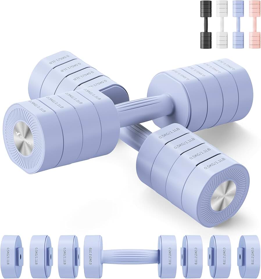 MERACH Adjustable Dumbbell Set of 2, 4 in 1 Hand Weights for