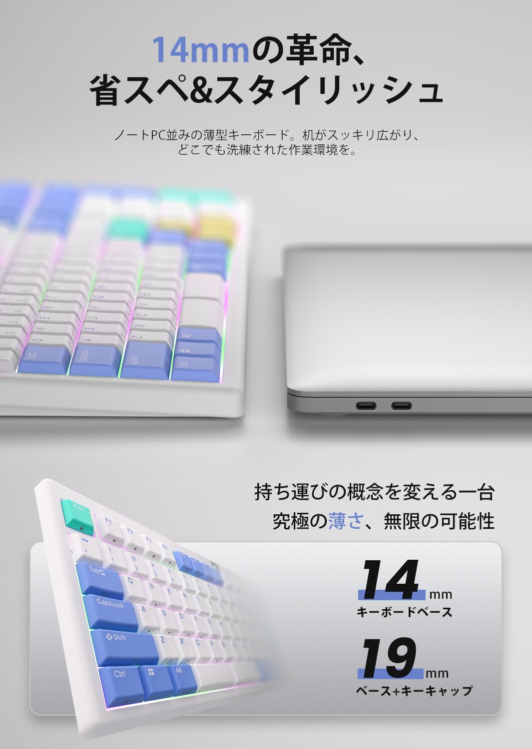 Amazon | NiZ キーボード 【L99】 超薄型静電容量無接点方式