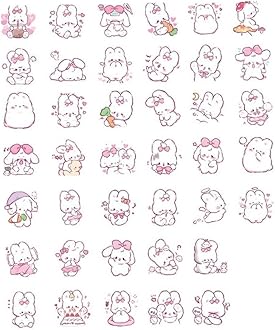 Cute Rabbit Daily Kawaii Decoration Stickers Planner Scrapbooking Stationery Korean Diary Stickers