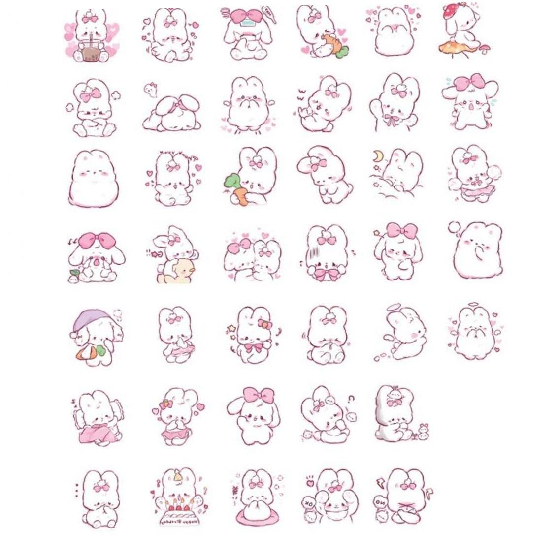 PiniceCore Cute Rabbit Daily Kawaii Decoration Stickers Planner Scrapbooking Stationery Korean Diary Stickers