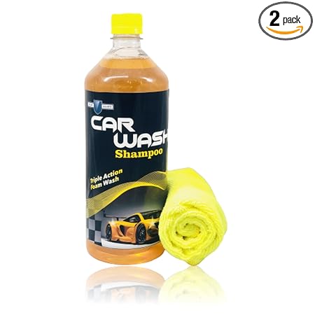 Gear Guard Car wash Shampoo with Microfiber Cleaning Cloth Any Color - (Cloth 1Pcs + Shampoo 1Ltr)