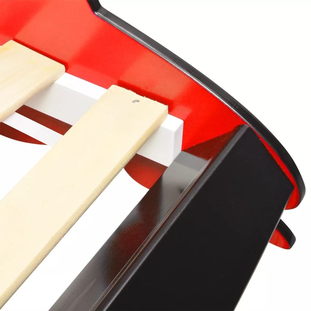 vidaXL Kinderbett mit LED im Rennwagen-Design 90 x 200 cm Rot