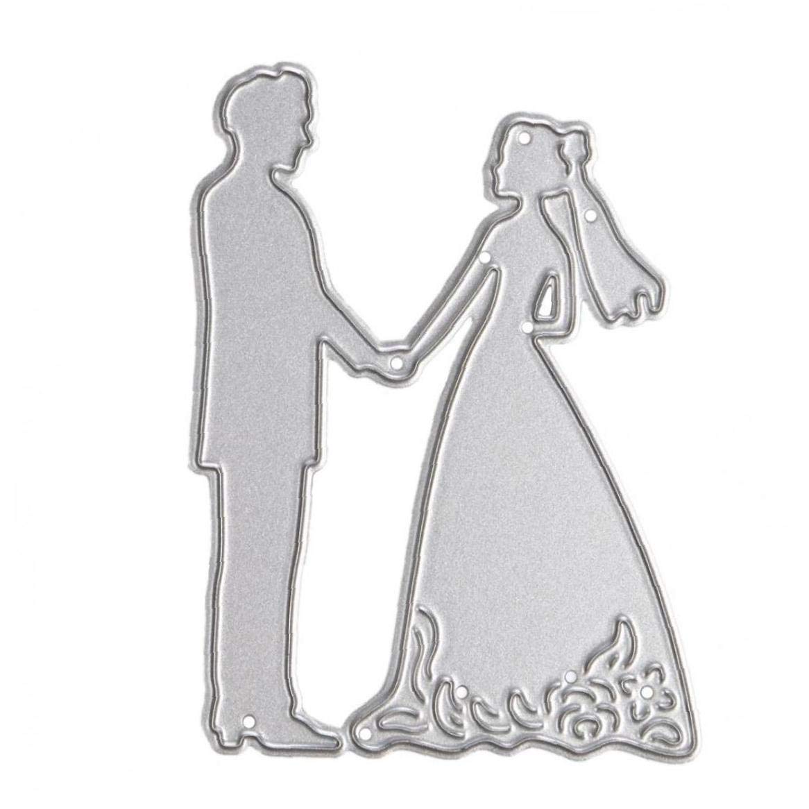 Onsinic Wedding Decoration Bride Groom Cutting Dies Stencils for DIY Scrapbooking Paper Cards Making Embossing Dies Craft
