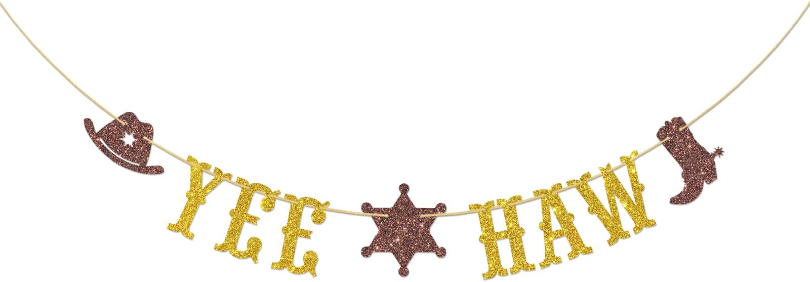 Yee Haw Banner, Western Cowboy Party Decoration Bunting Banner, Wild West Party Kids Birthday/Baby Shower/Wedding Party Supplies