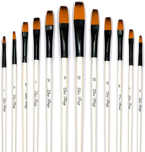 Miniatura 8 de Juego de pinceles de pintura acrílica, 12 pinceles profesionales de punta redonda para pintura al óleo de acuarela acrílica, arte de uñas,