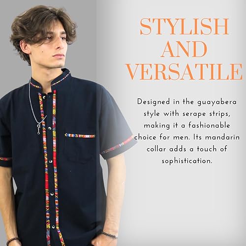 Miniatura 3 de Camisa tradicional mexicana Toluca para hombre, estilo guayabera, camisas para hombre, para verano, casual, cultural y boda